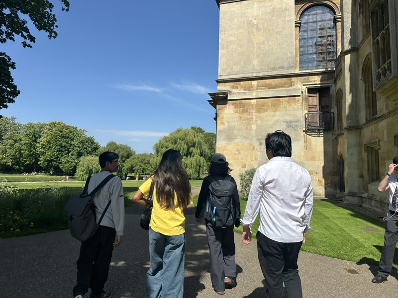 Students exploring Cambridge University